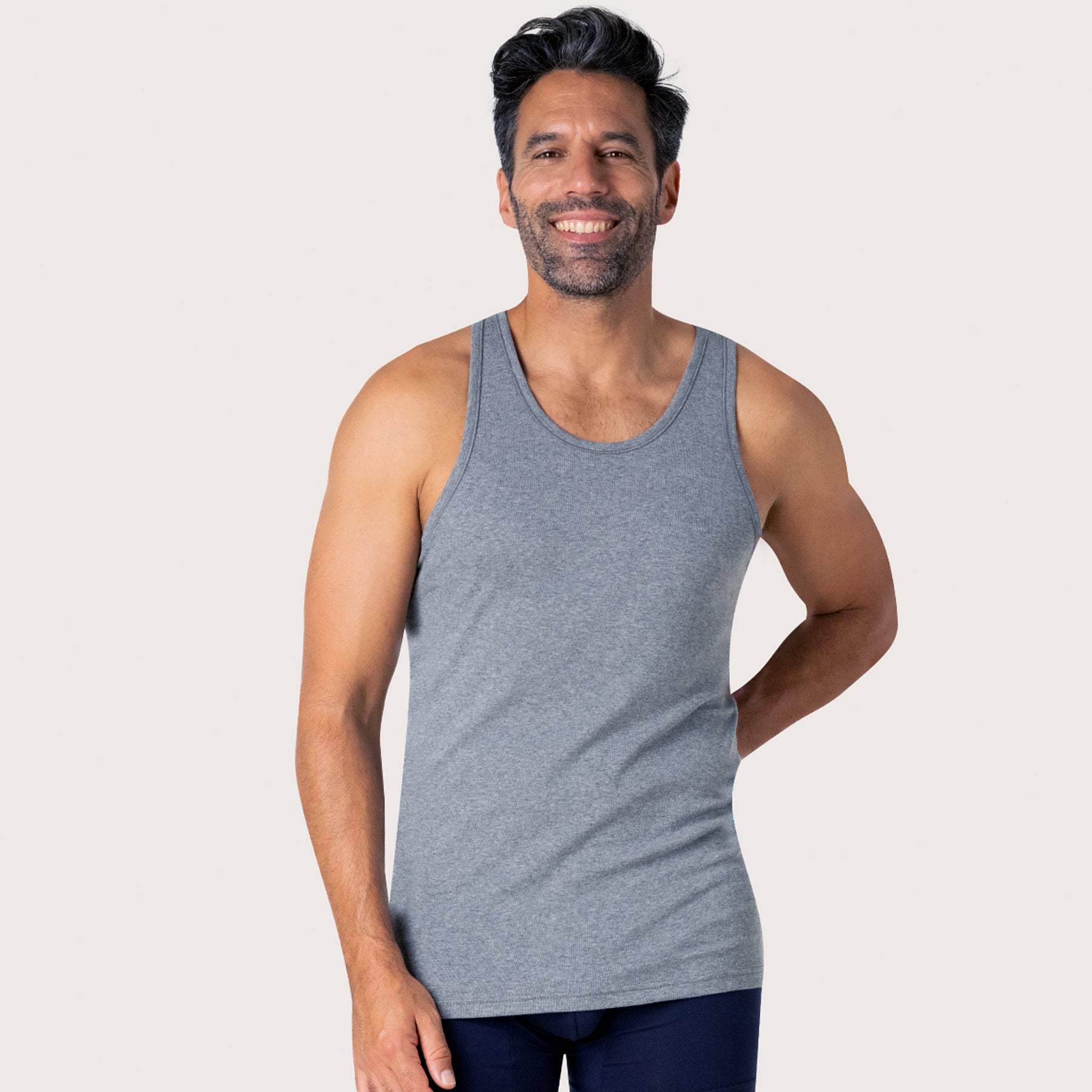 débardeur coton carré coupe ample - Noir | FR