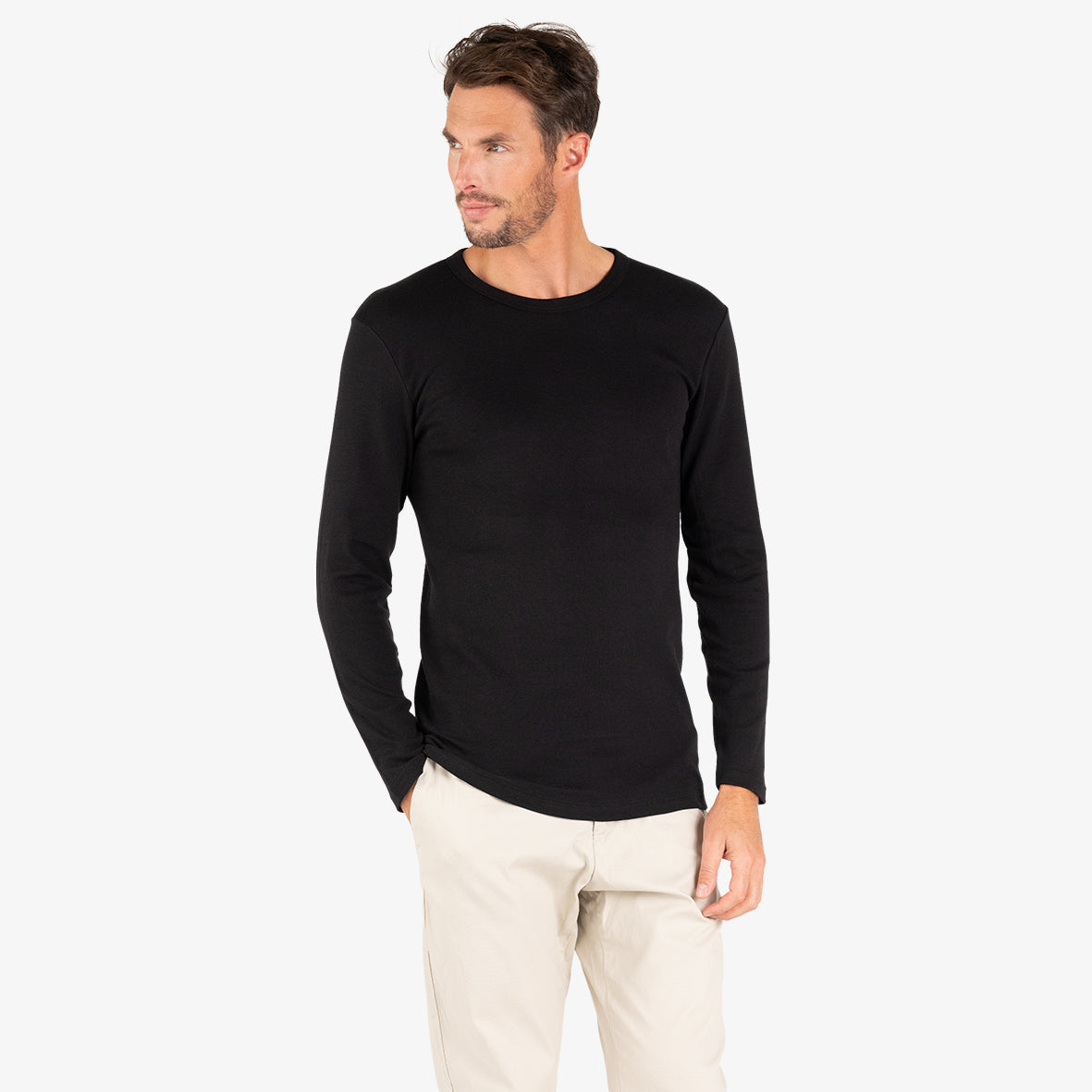 Tee-shirt col rond manches longues homme Ligne Chaude Interlock Eminence