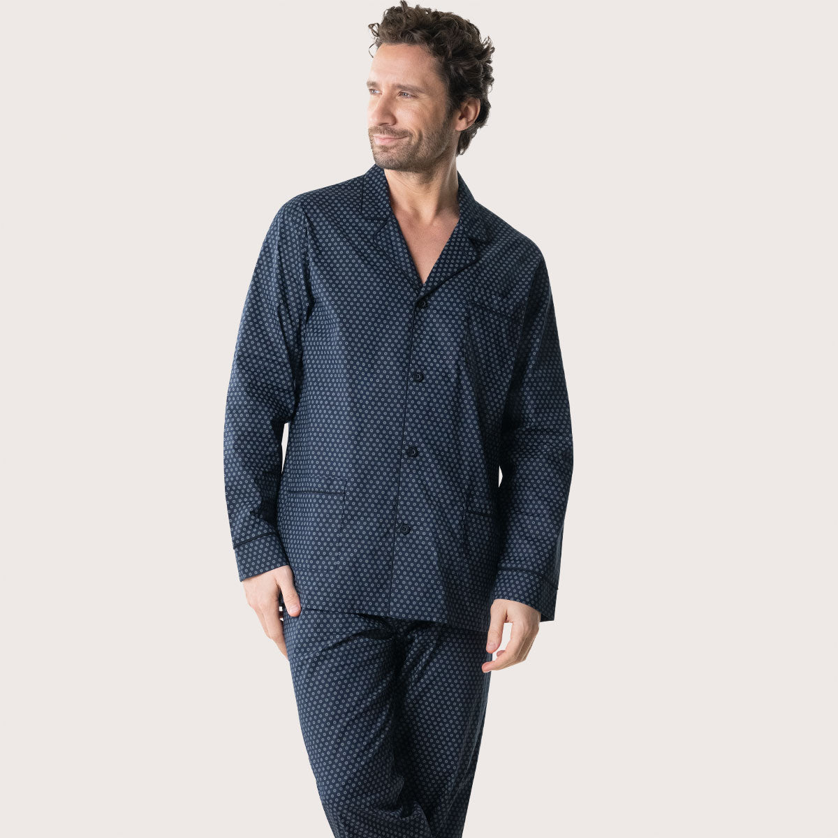 Pyjama long ouvert homme Popeline Eminence