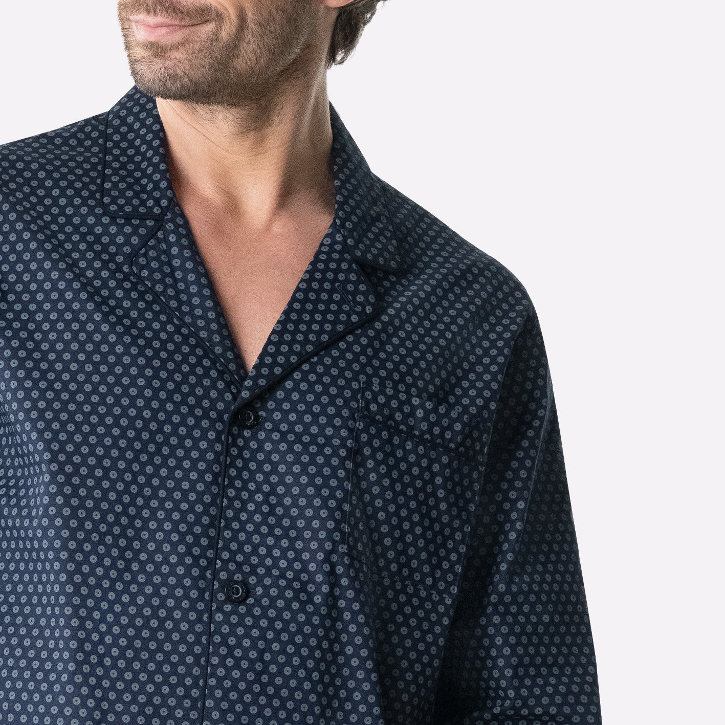 Pyjama long ouvert homme Popeline Eminence