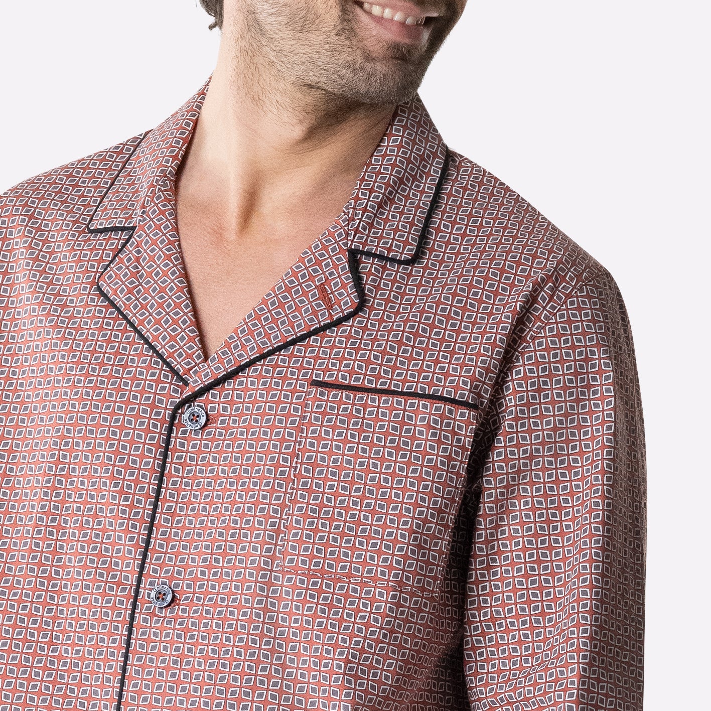 Pyjama long ouvert homme Popeline Eminence