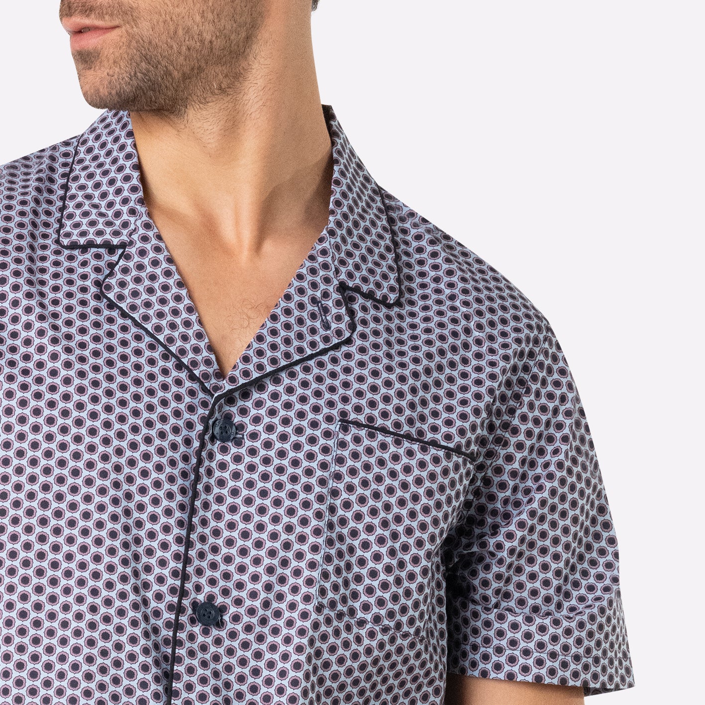 Pyjama court ouvert homme Popeline Eminence