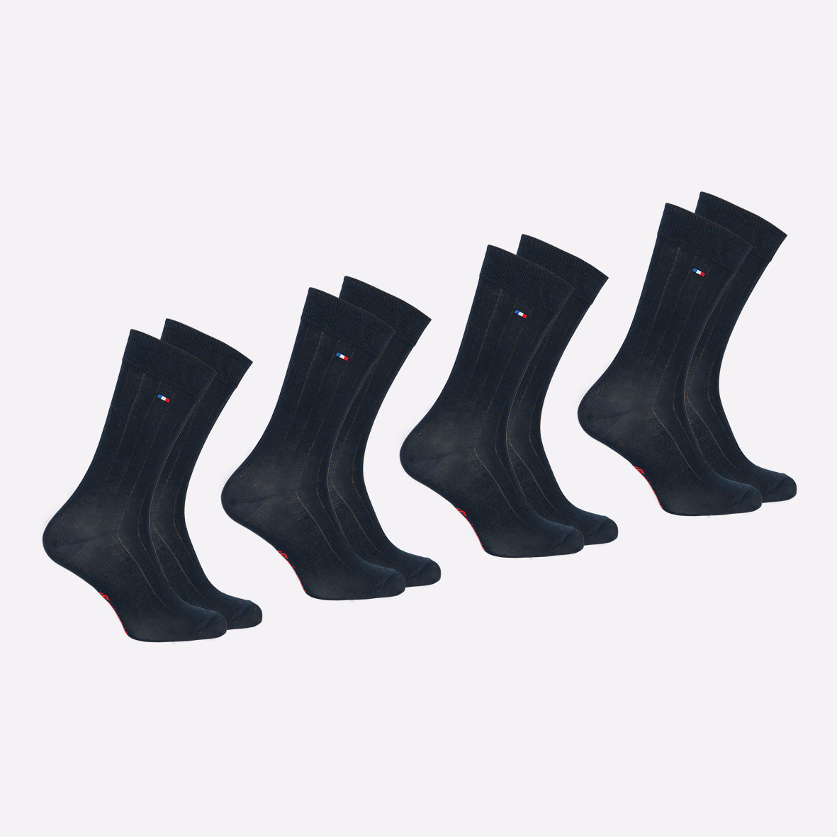 Lot de 4 mi-chaussettes fil d'écosse homme fait en France Eminence