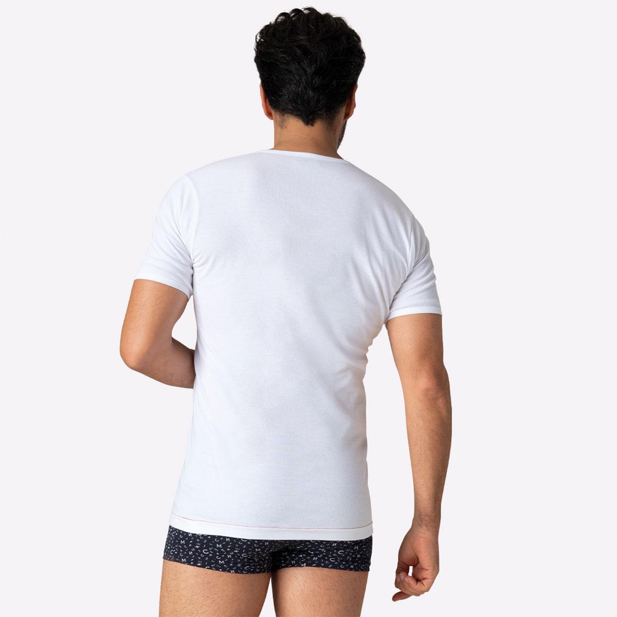 Tee-shirt col V homme Pur Coton 80 ans Eminence