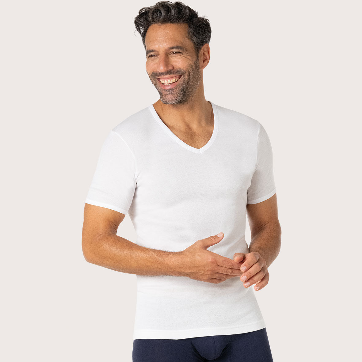 Lot de 3 tee-shirts col V Pur coton Heritage Eminence