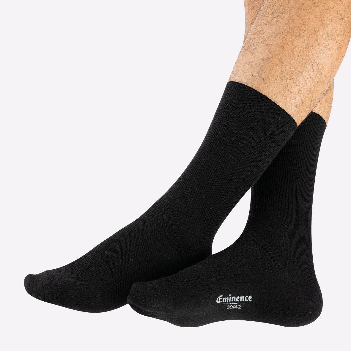 Chaussettes mi-hautes non-comprimantes homme coton peigné Fait en France Eminence