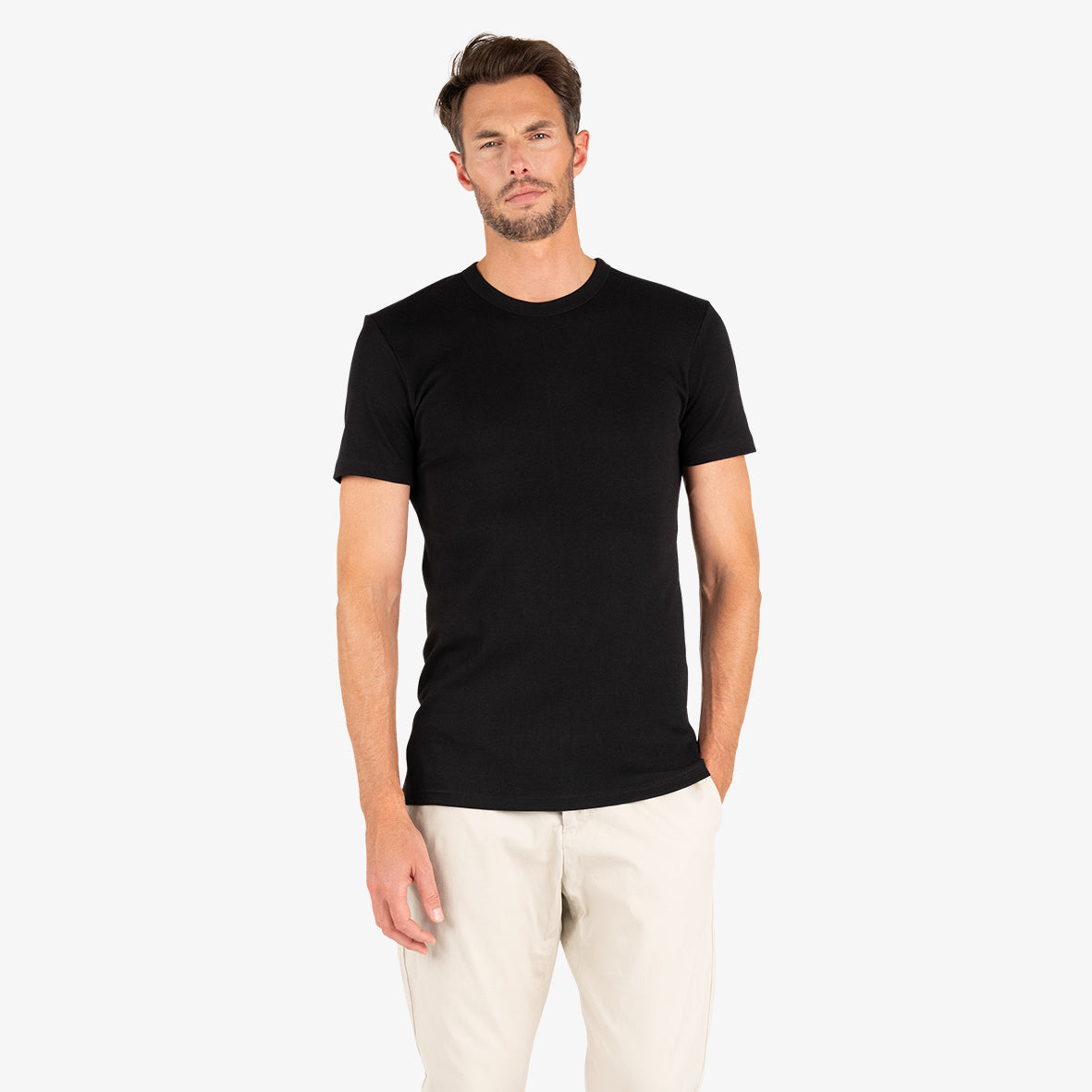 Tee-shirt col rond manches courtes homme Ligne Chaude Interlock Eminence