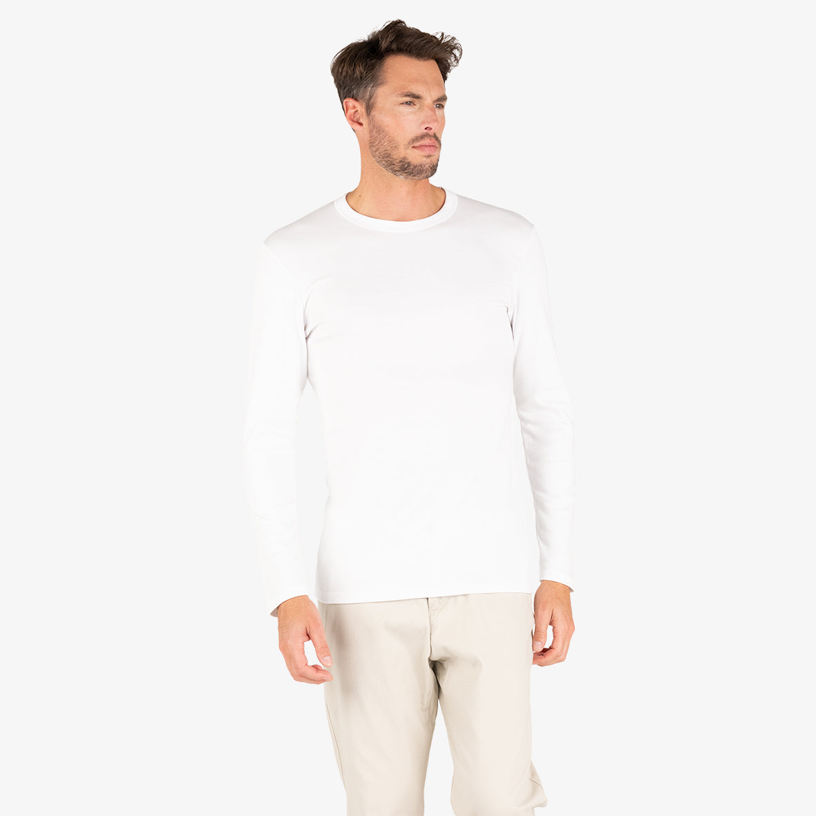 Tee-shirt col rond manches longues homme Ligne Chaude Interlock Eminence