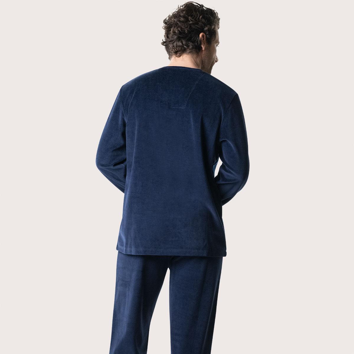 Pyjama long col V homme Velours Eminence