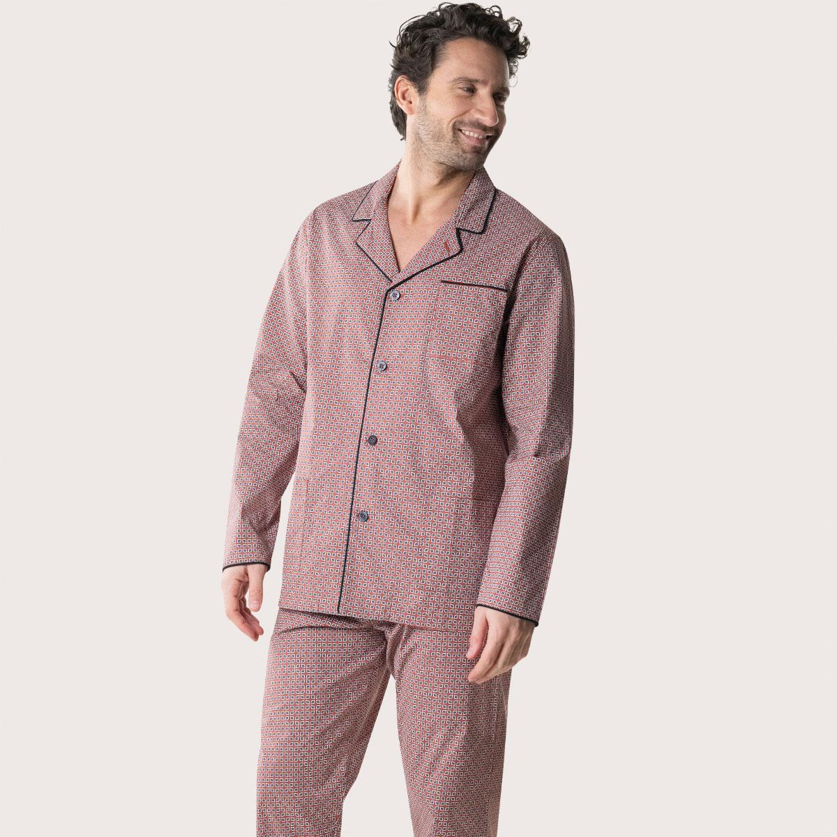 Pyjama long ouvert homme Popeline Eminence