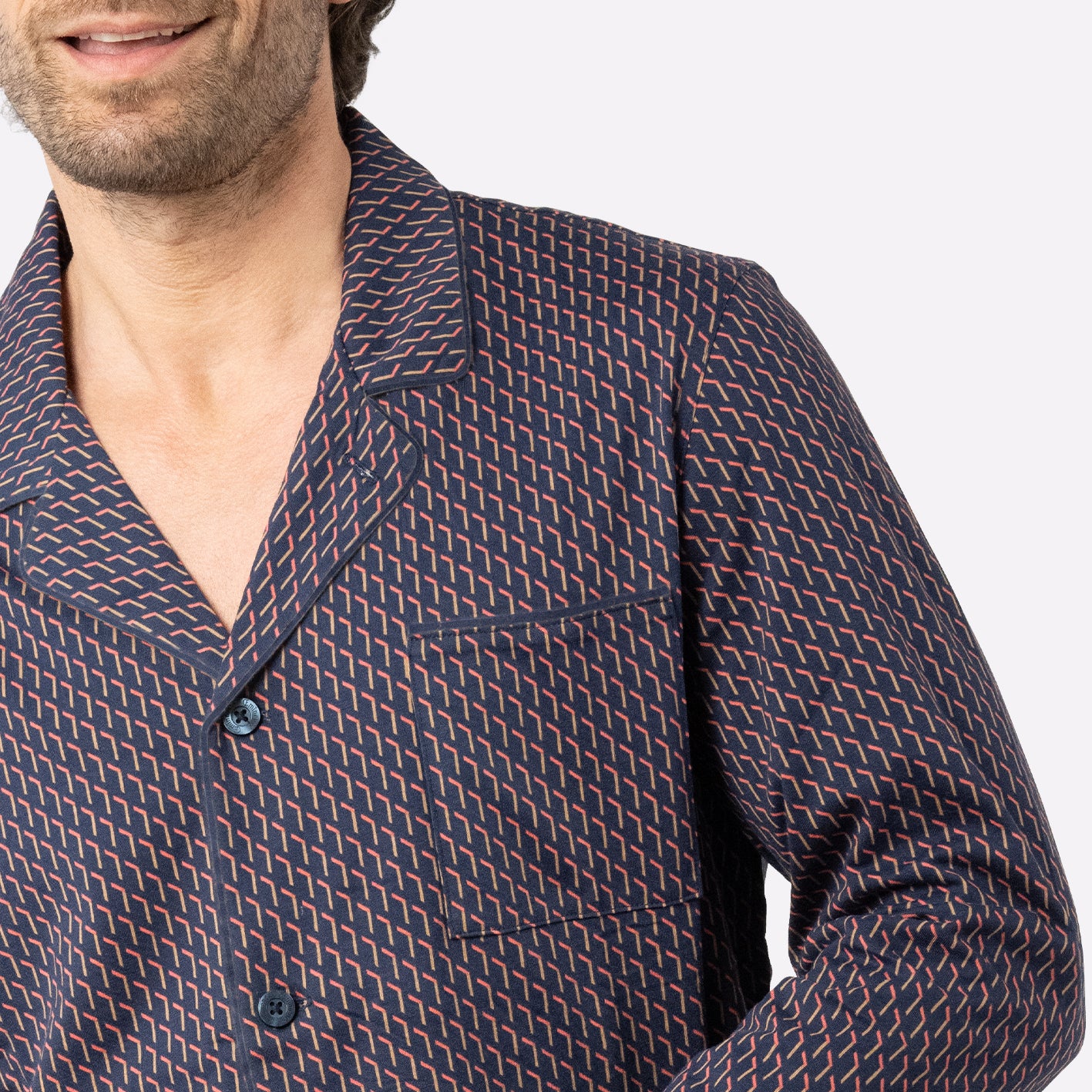 Pyjama long ouvert homme Popeline Eminence