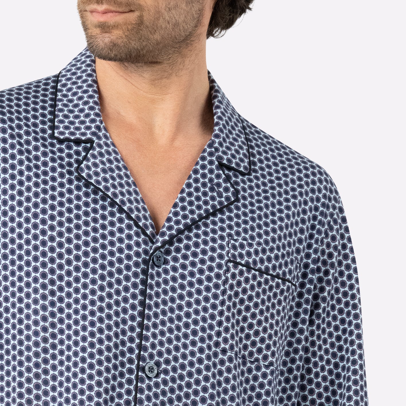Pyjama long ouvert homme Popeline Eminence