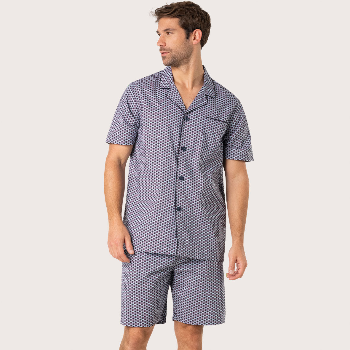 Pyjama court ouvert homme Popeline Eminence