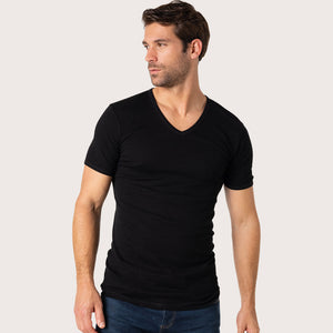 Lot de 3 tee-shirts col V Pur coton Premium Eminence