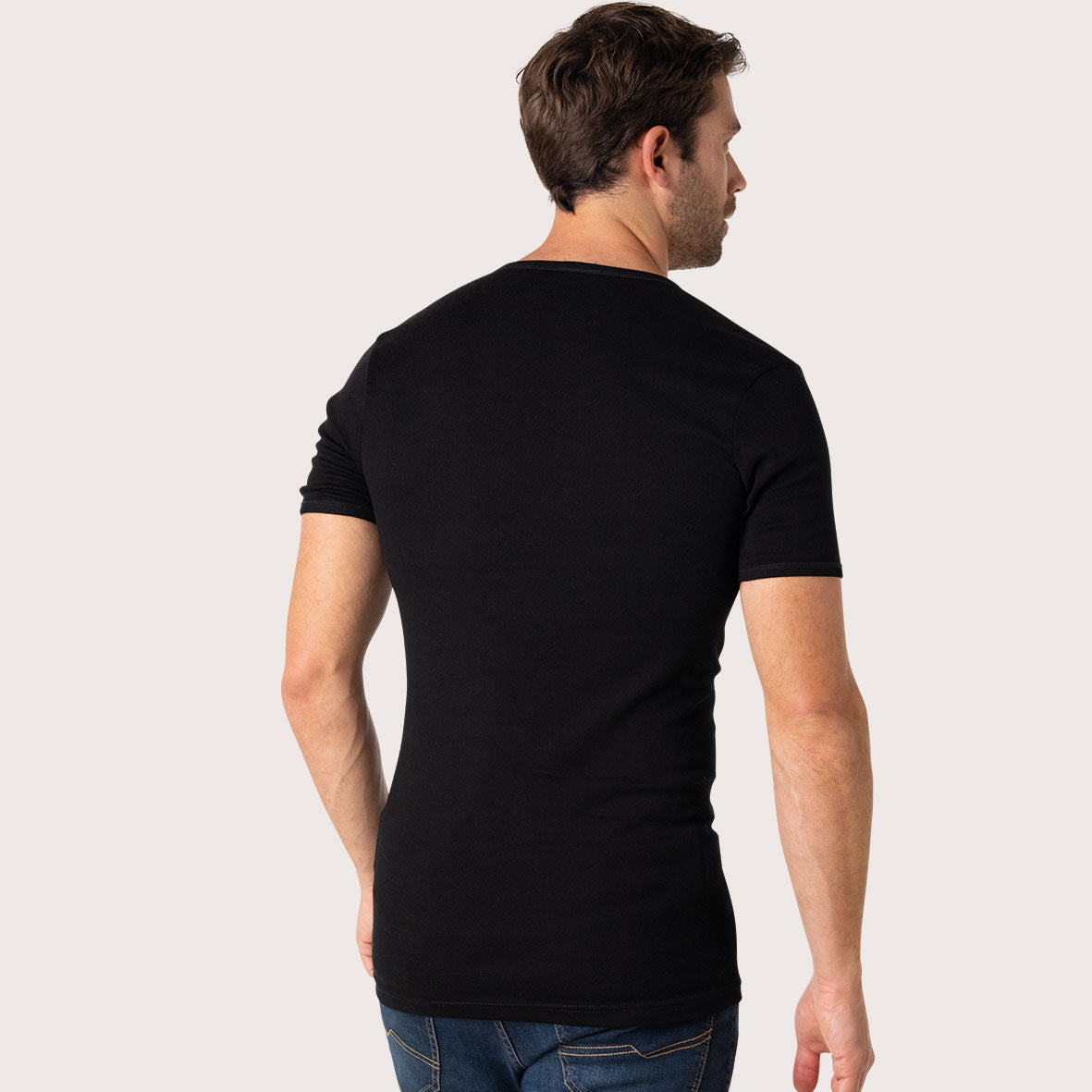 Lot de 3 tee-shirts col V Pur coton Premium Eminence