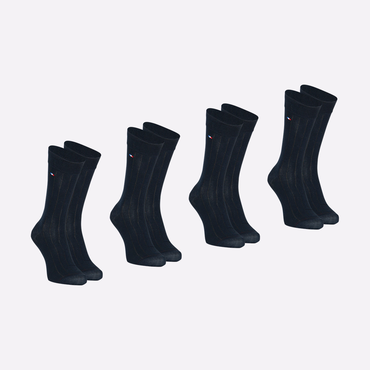 Lot de 4 mi-chaussettes fil d'écosse homme fait en France Eminence