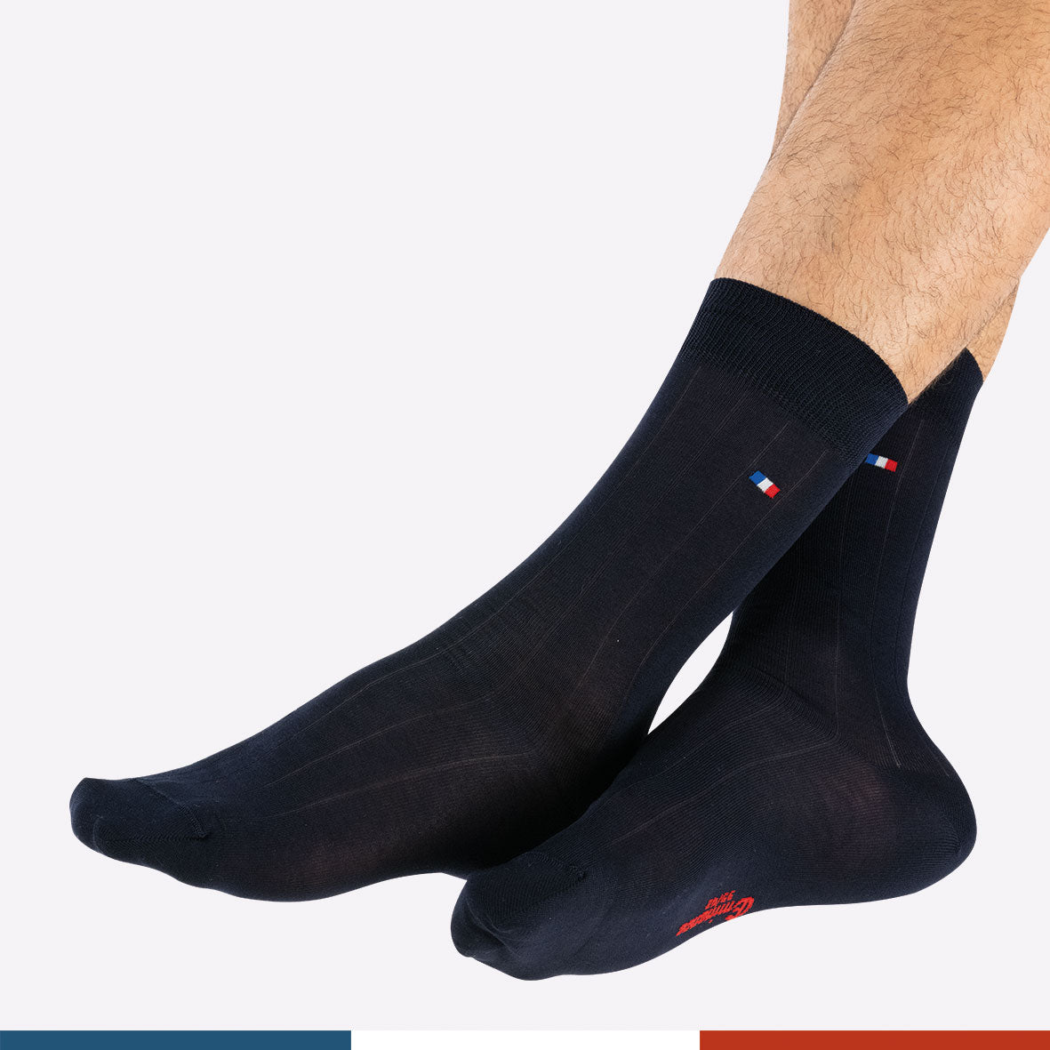 Lot de 4 mi-chaussettes fil d'écosse homme fait en France Eminence
