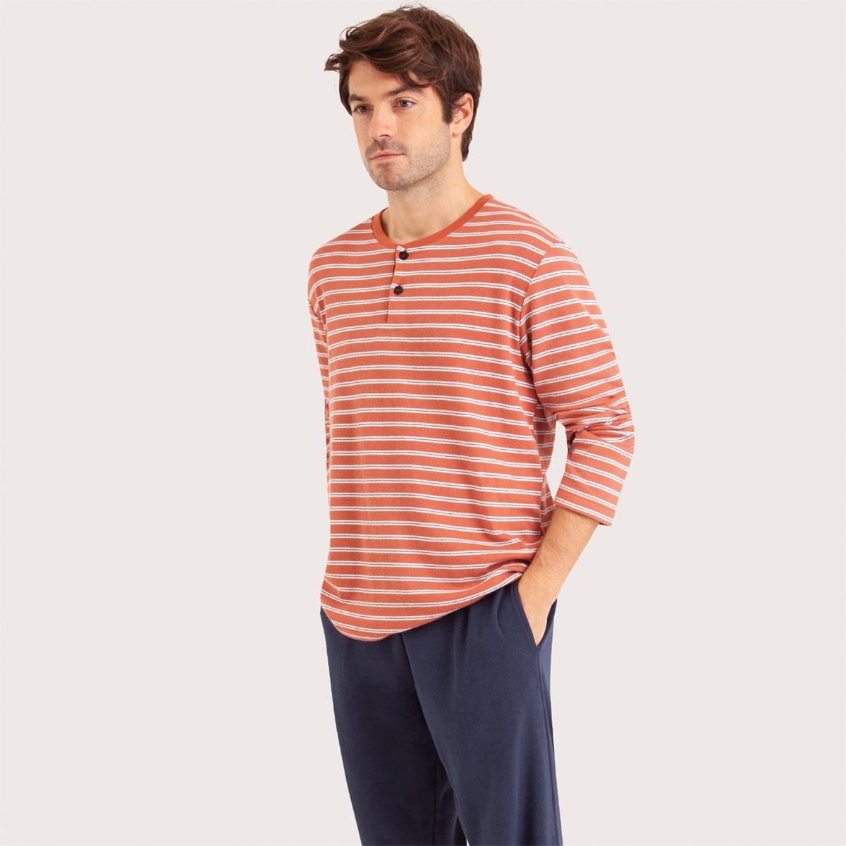 Pyjama long col T homme Coton Interlock Eminence