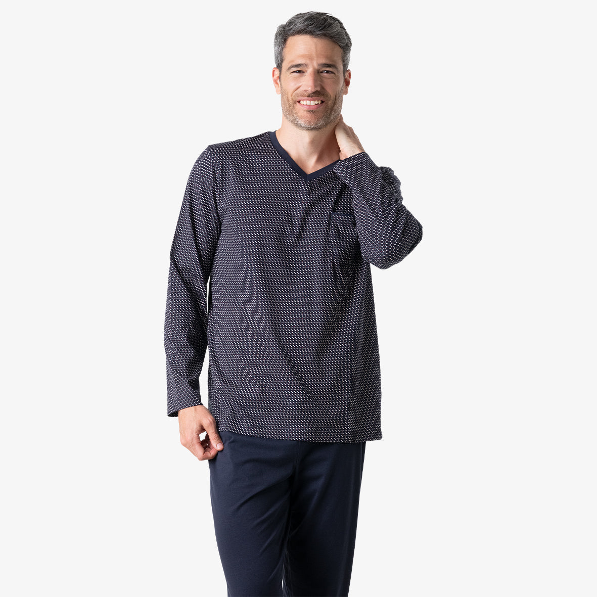 Pyjama long col V homme Business Eminence