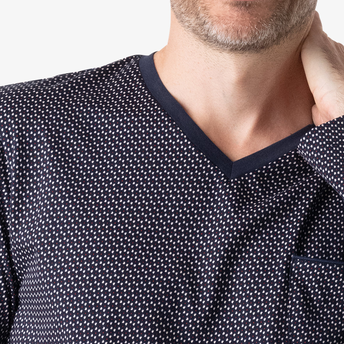Pyjama long col V homme Business Eminence