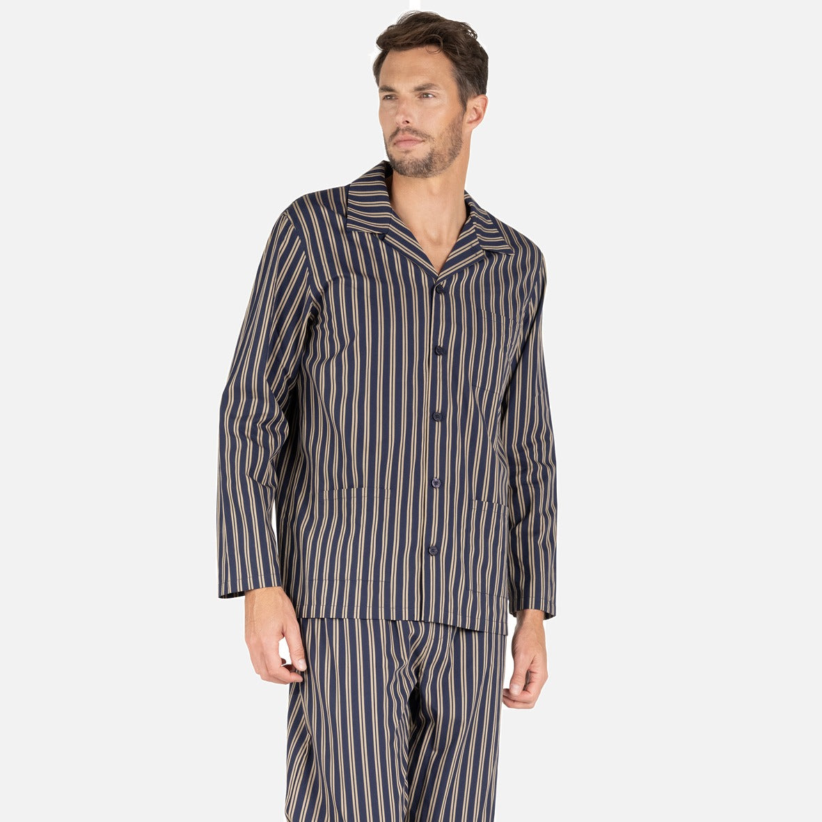 Pyjama long ouvert homme Popeline Eminence