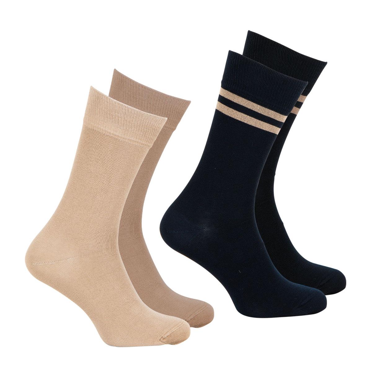 Lot de 2 paires de mi-chaussettes homme Coton Peigné Eminence