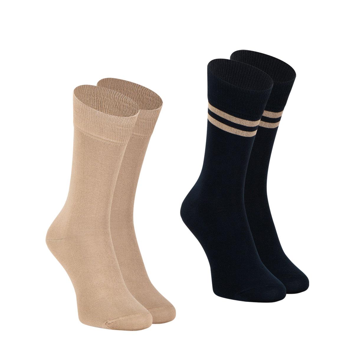 Lot de 2 paires de mi-chaussettes homme Coton Peigné Eminence