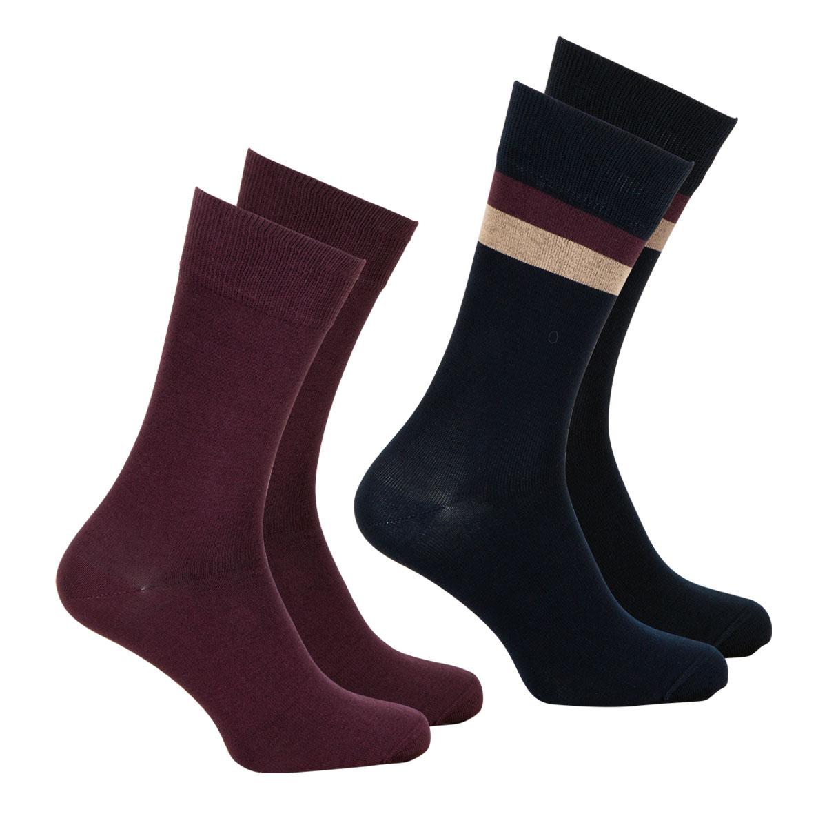 Lot de 2 paires de mi-chaussettes homme Coton Peigné Eminence
