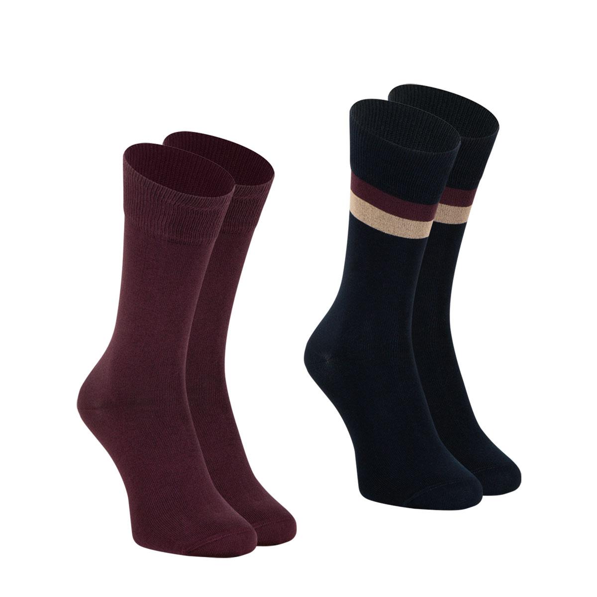 Lot de 2 paires de mi-chaussettes homme Coton Peigné Eminence