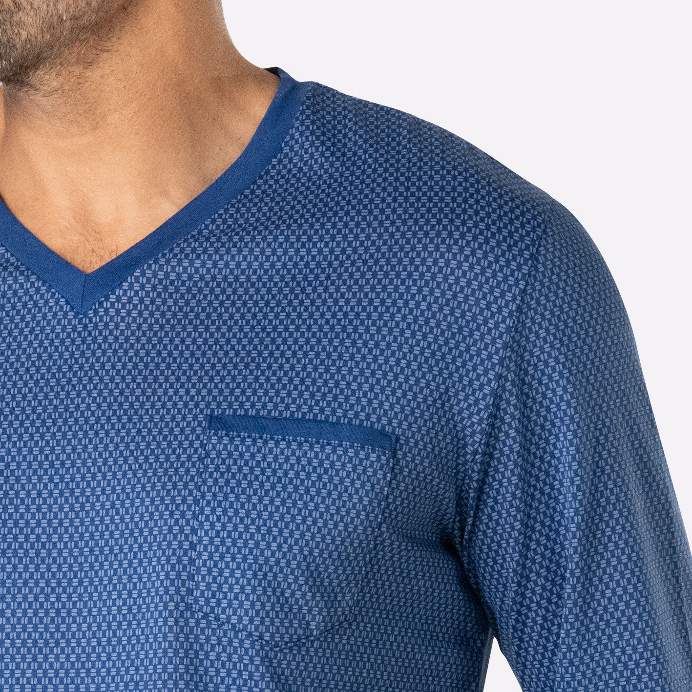 Pyjama long col V homme Mercerisé Eminence
