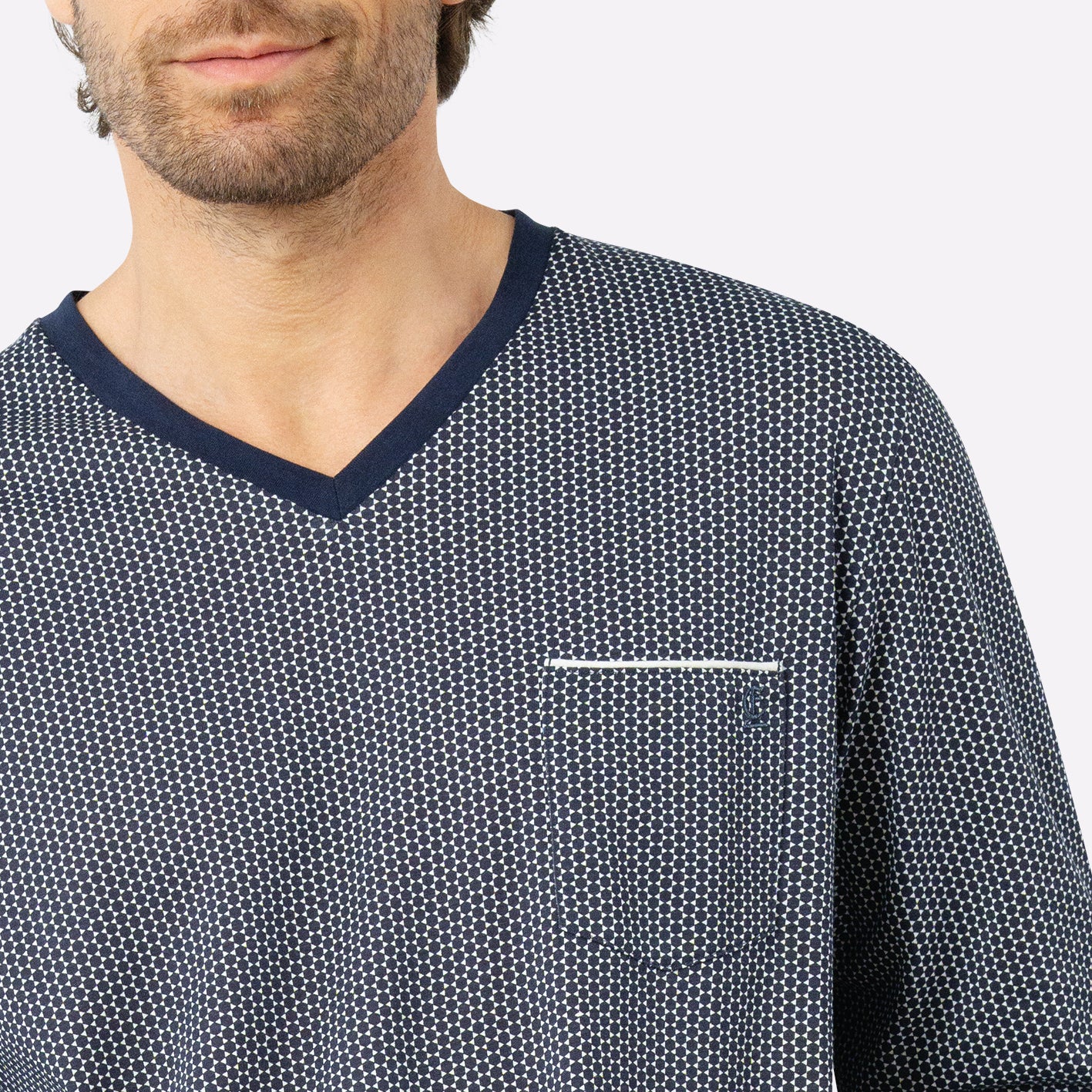 Pyjama long col V homme Business Eminence
