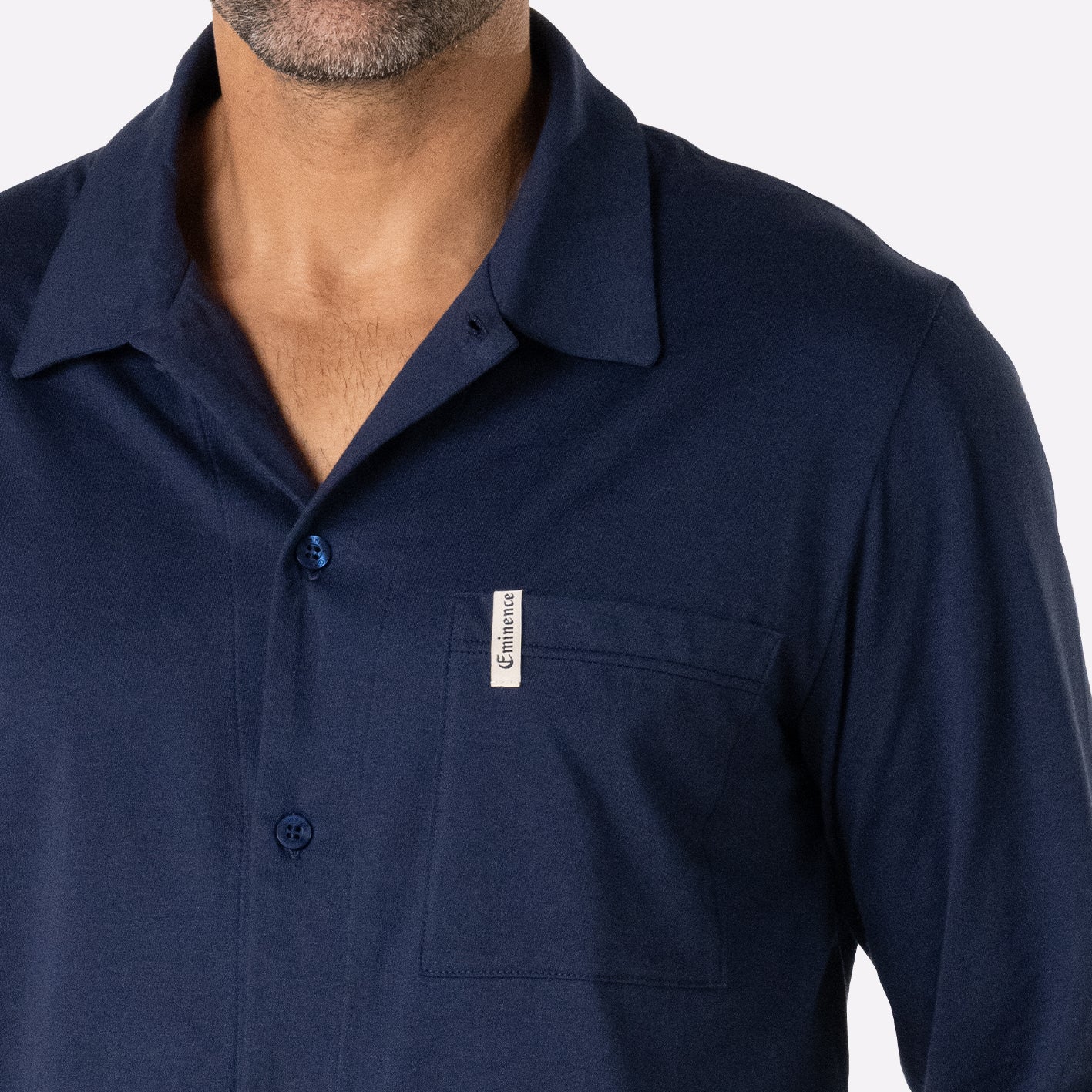 Pyjama long ouvert homme col T Camper Eminence