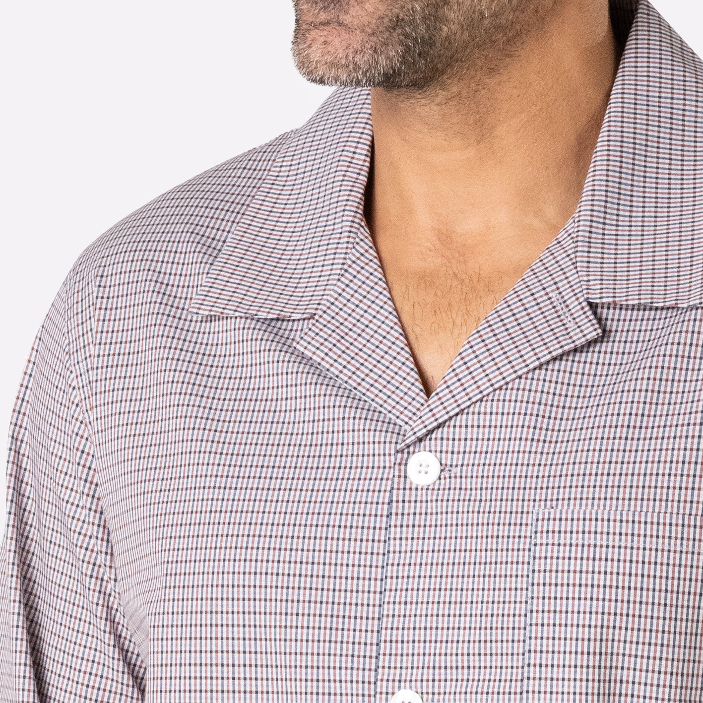 Pyjama long homme ouvert Popeline Eminence