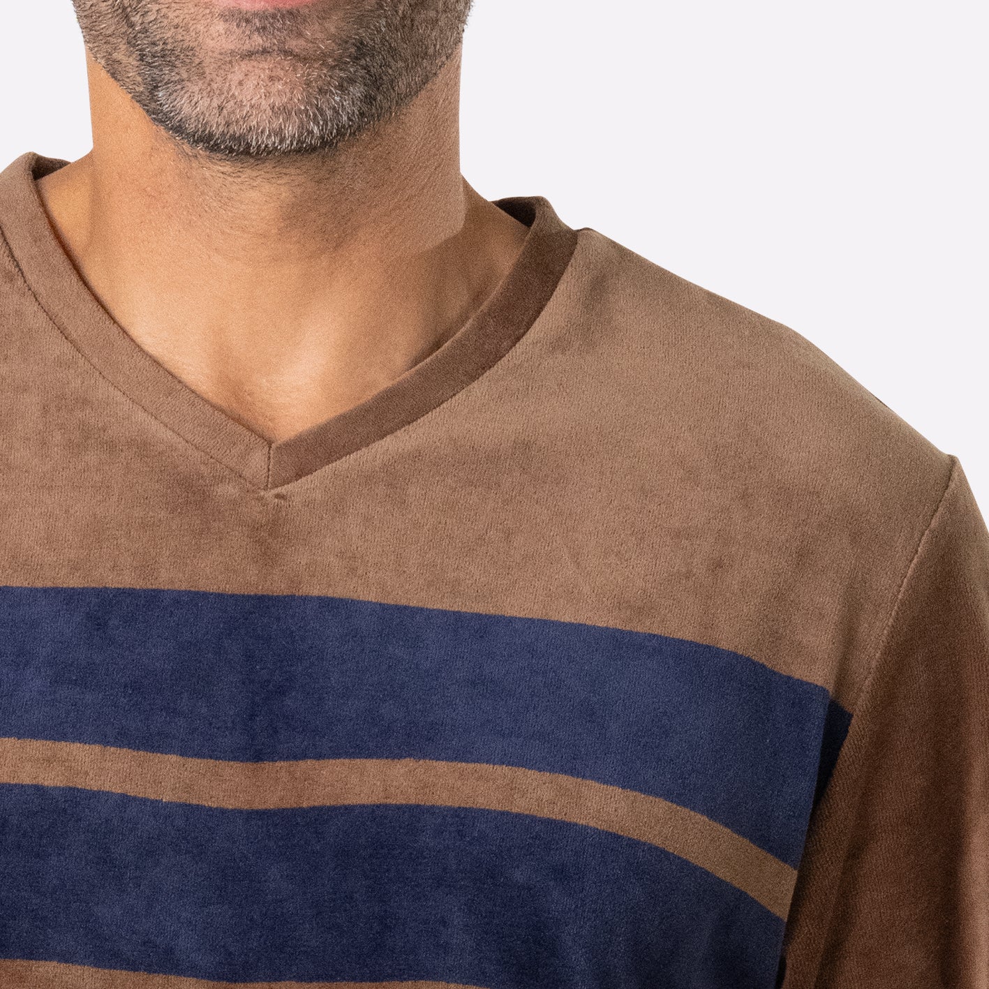 Pyjama long col V velours homme Eminence