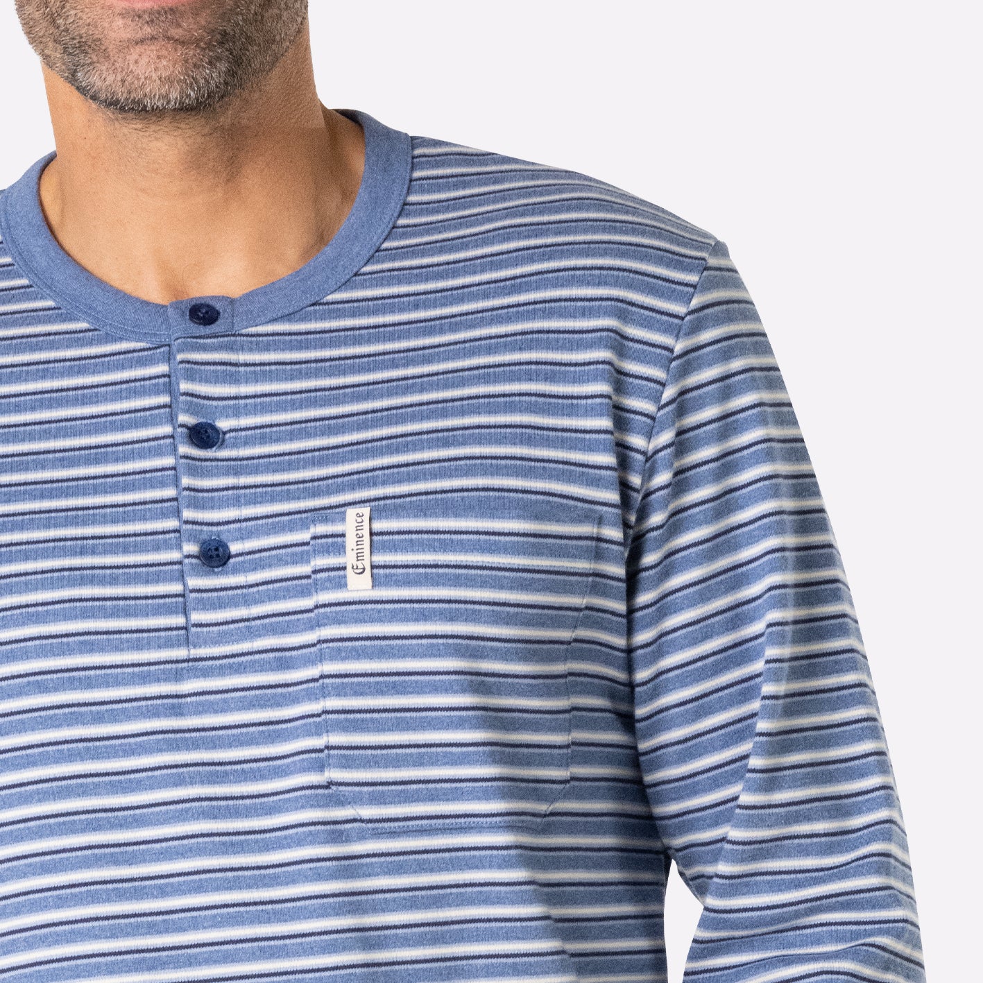 Pyjama long col T homme Interlock Eminence