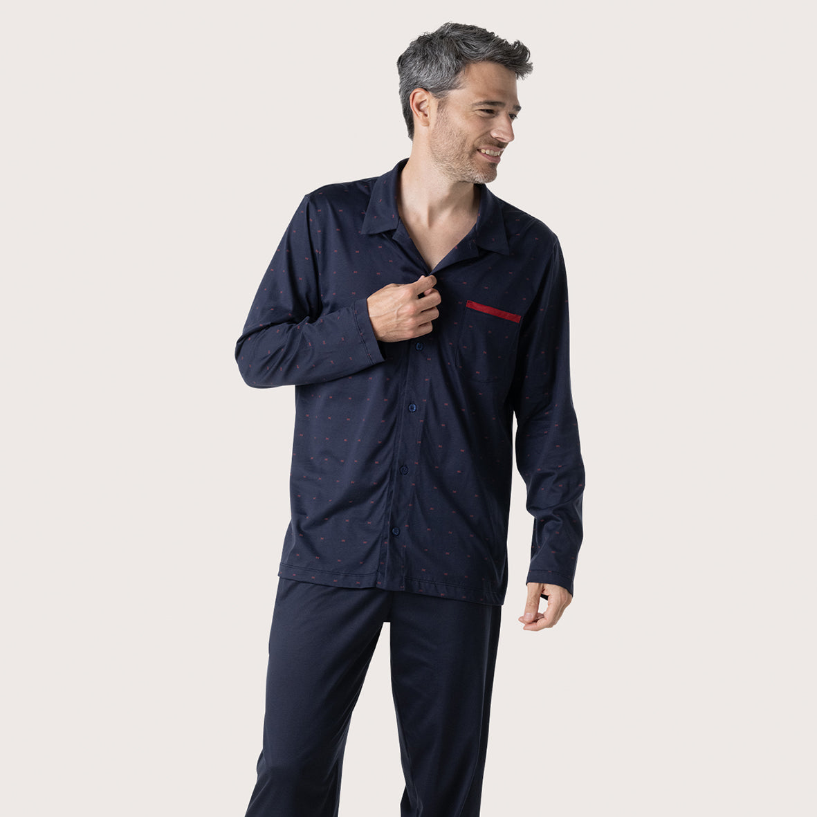 Pyjama long ouvert Mercerisé Homme Eminence - Vendu en boîte cadeau
