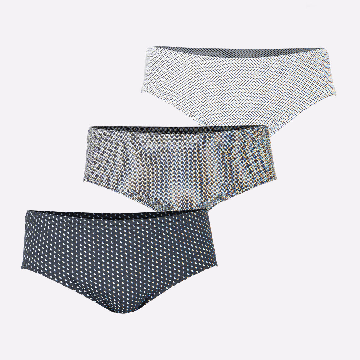 Lot de 3 slips taille haute fermé homme Trio Fantaisie Eminence