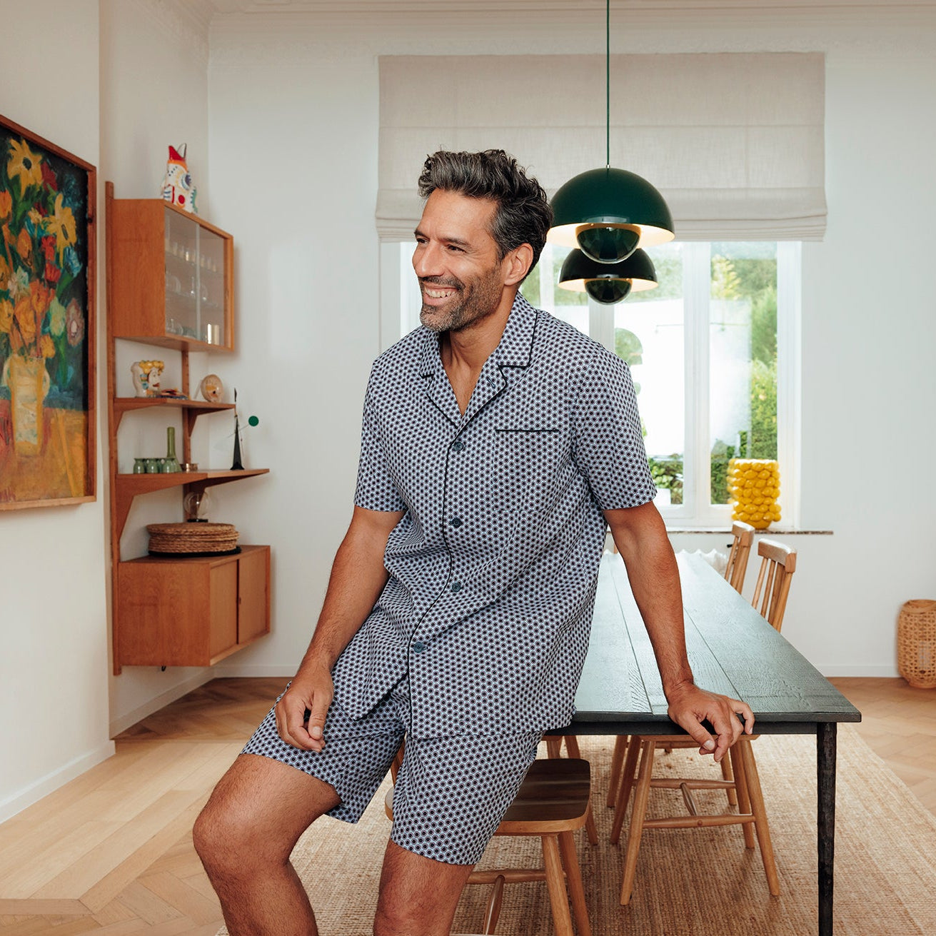Pyjama court ouvert homme Popeline Eminence